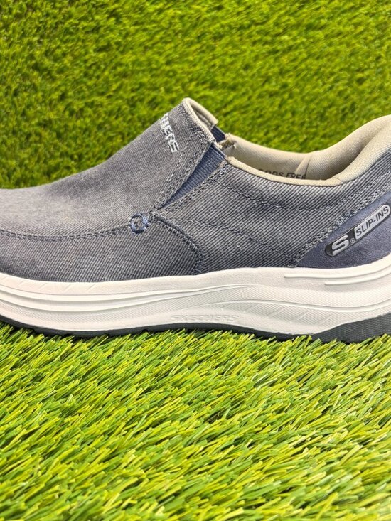 Skechers Decklan Gulliver Mens Size 8 Gray White Casual Classic Slip On Shoes main image 5